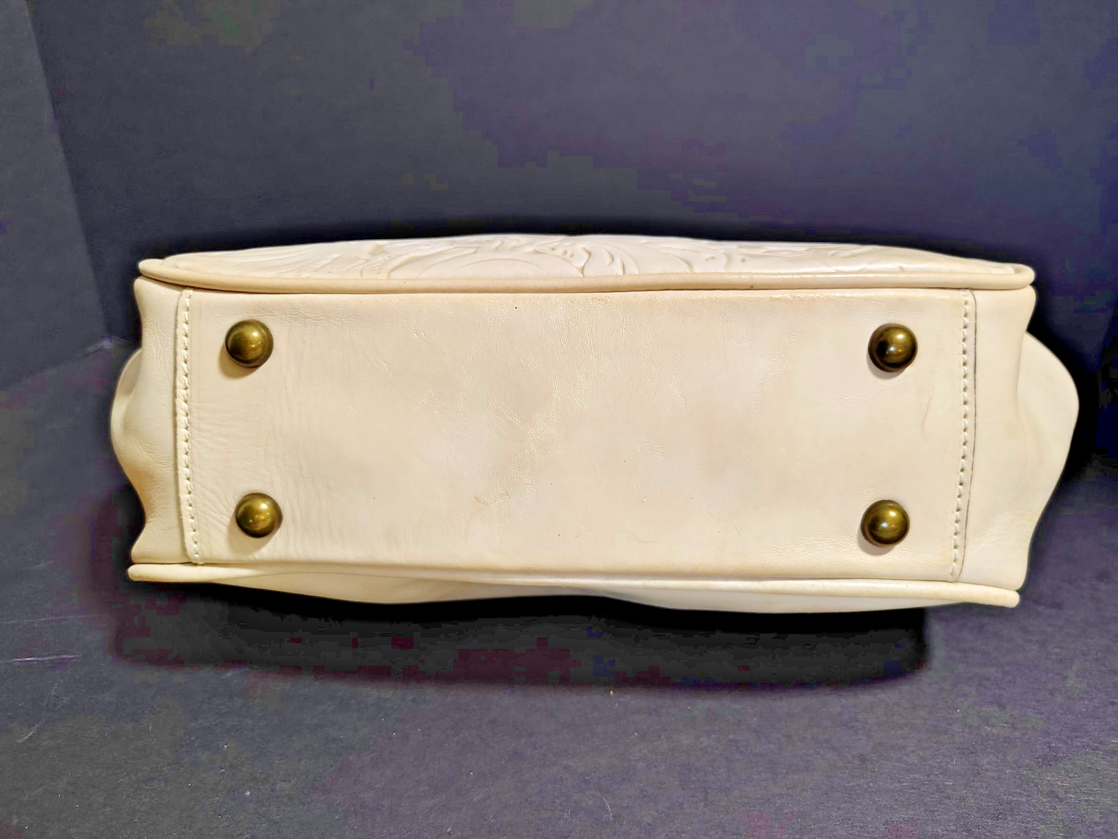 NWT Patricia Nash Gracchi Satchel Chalk White Tooled Leather Bag P384244 MSRP249