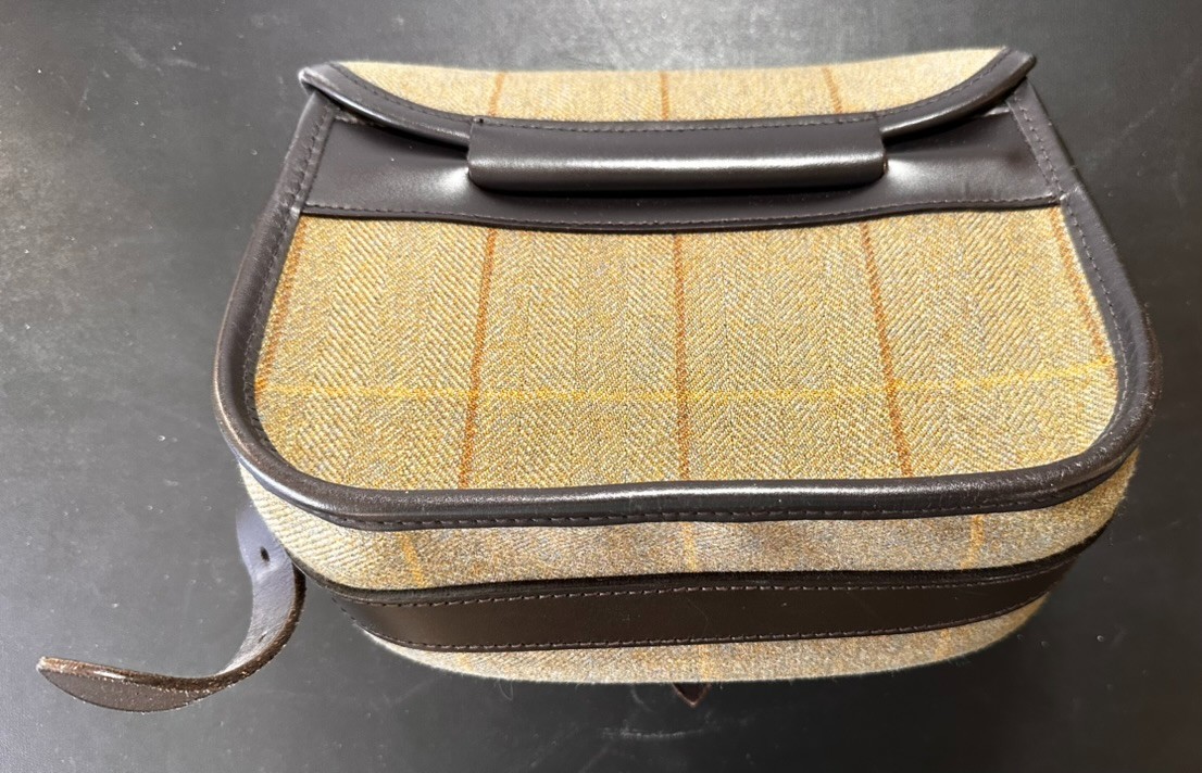 Tweed and leather Cartridge Bag by Croots of England