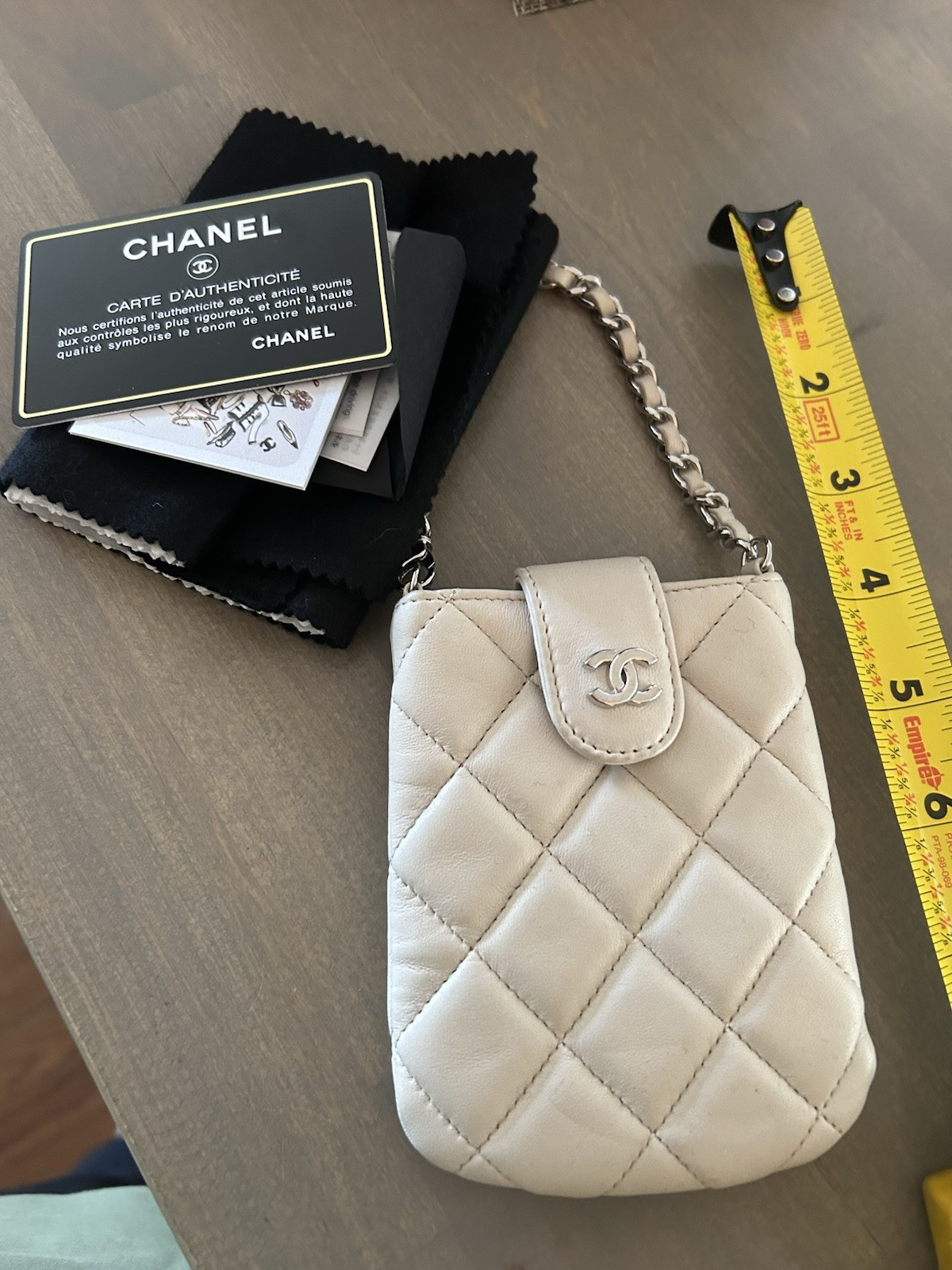 CHANEL Lambskin Quilted Phone Case