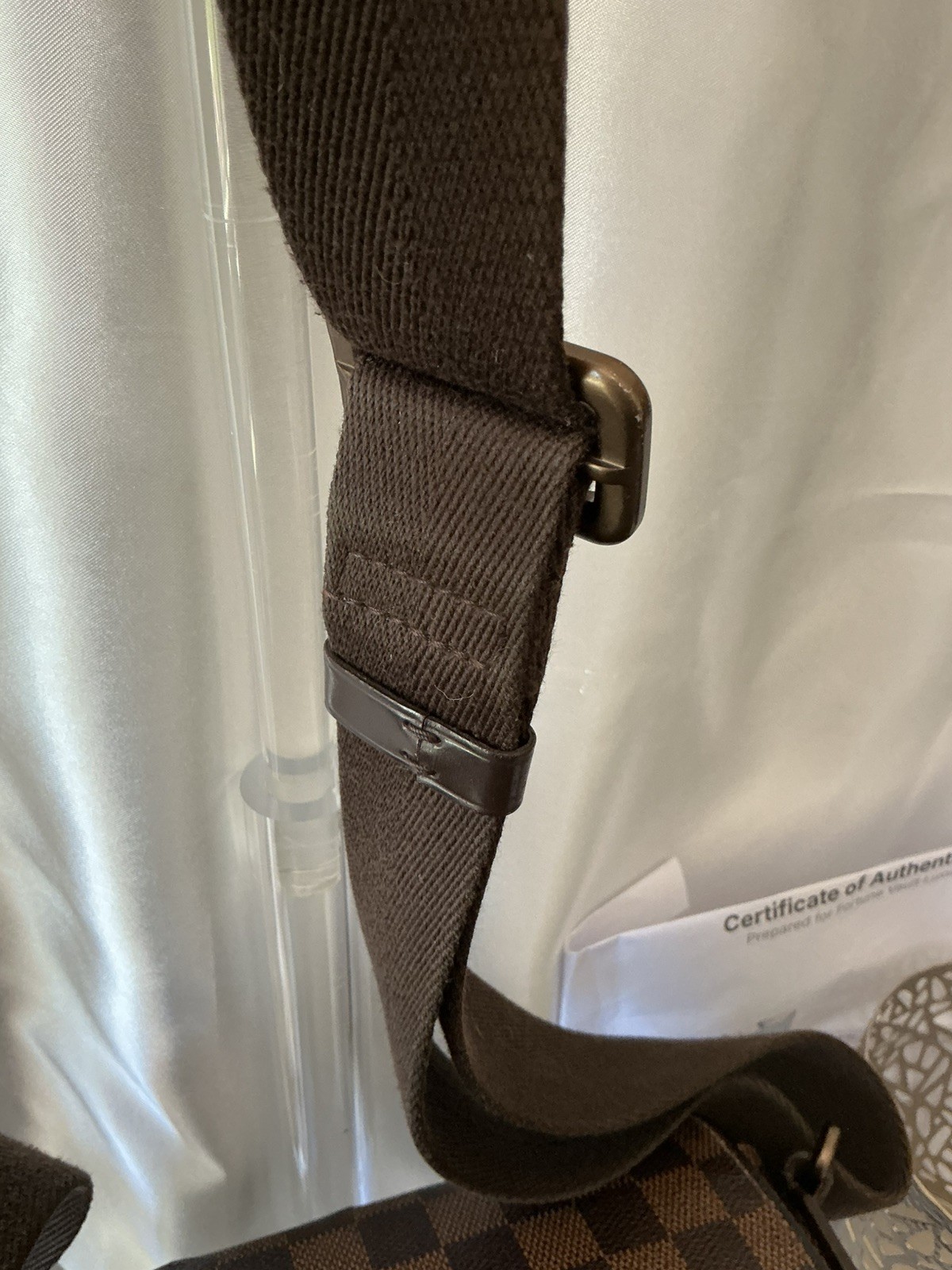 Preloved Excellent Louis Vuitton Brown Damier Canvas Shoulder Crossbody w COA