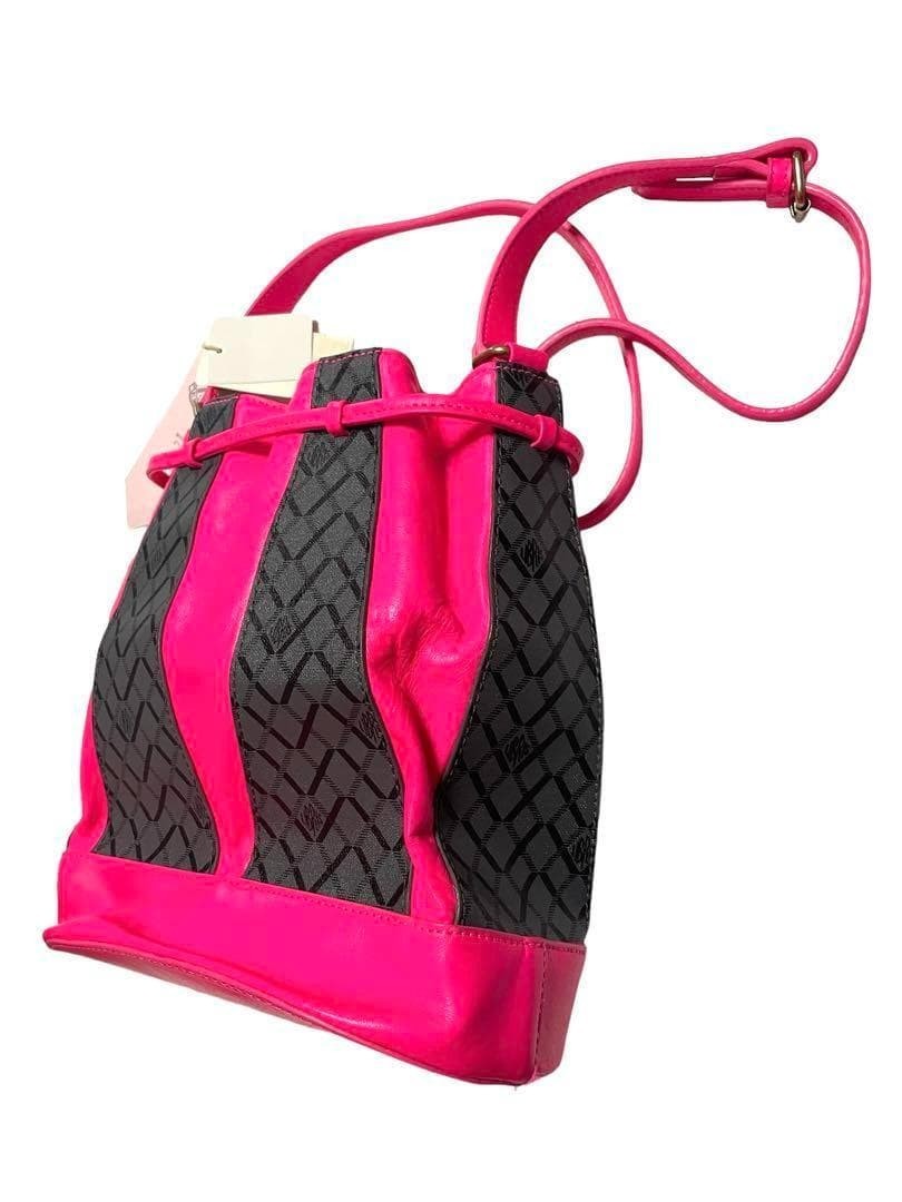 LIBRIS Shoulder Bag Pink Gray Leather PVC Unused 23x26x14.5cm (00240609)