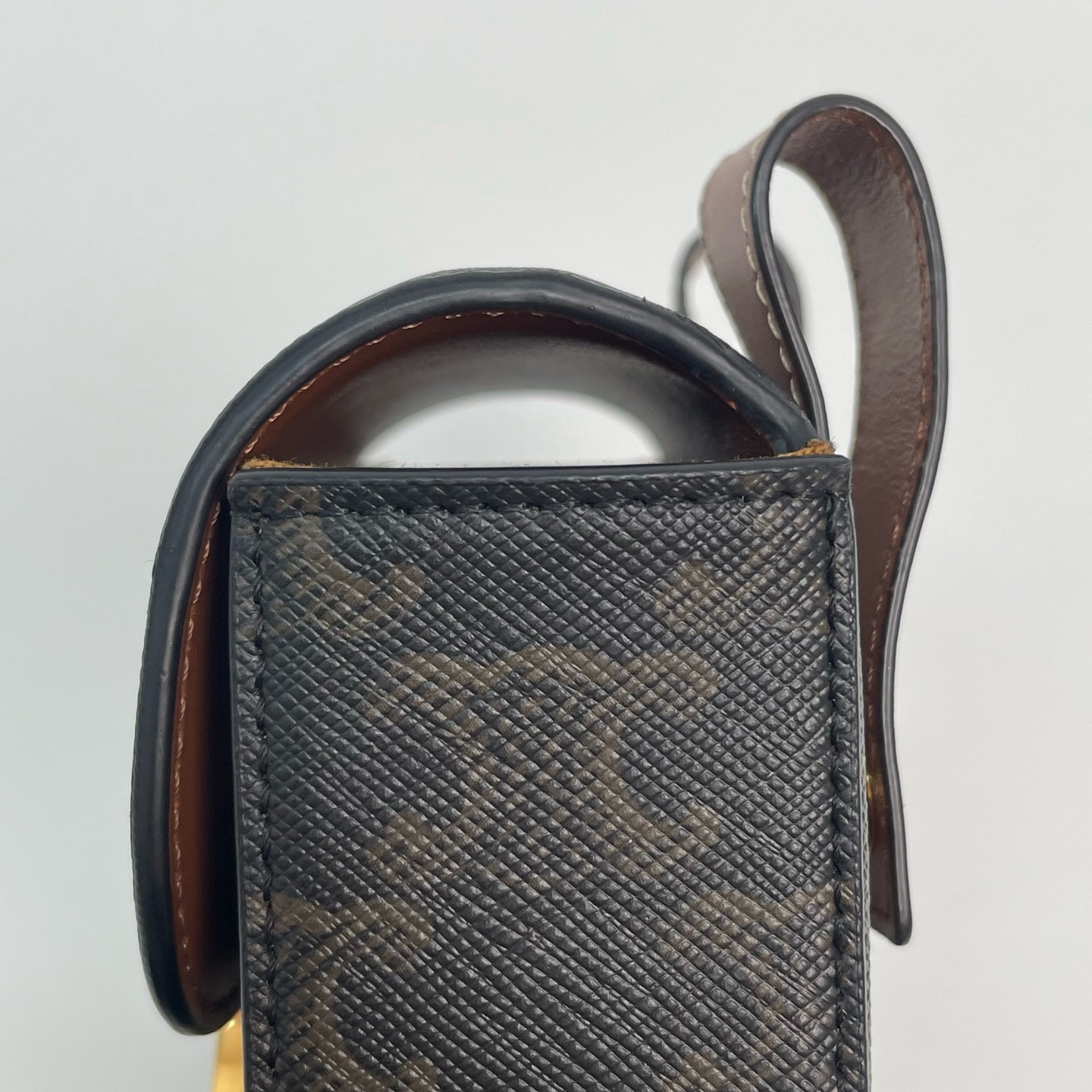 Auth CELINE Triomphe Mini Claude Belt Bag Brown Monogram Canvas Gold Hardware