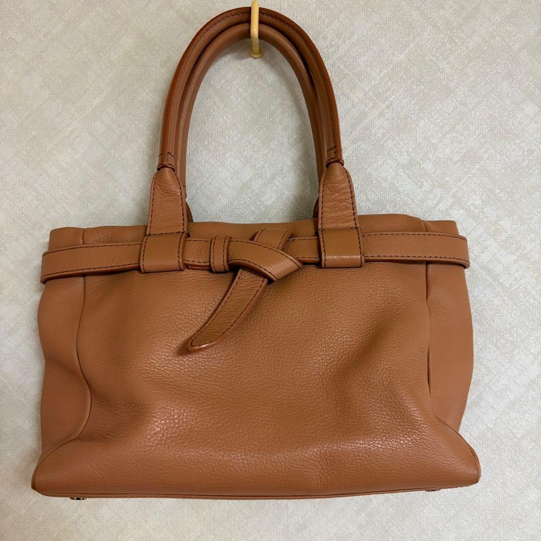 Tsuchiya Kaban Clarte Handy Cafe Tote Hand Bag Leather Womens Used From Japan