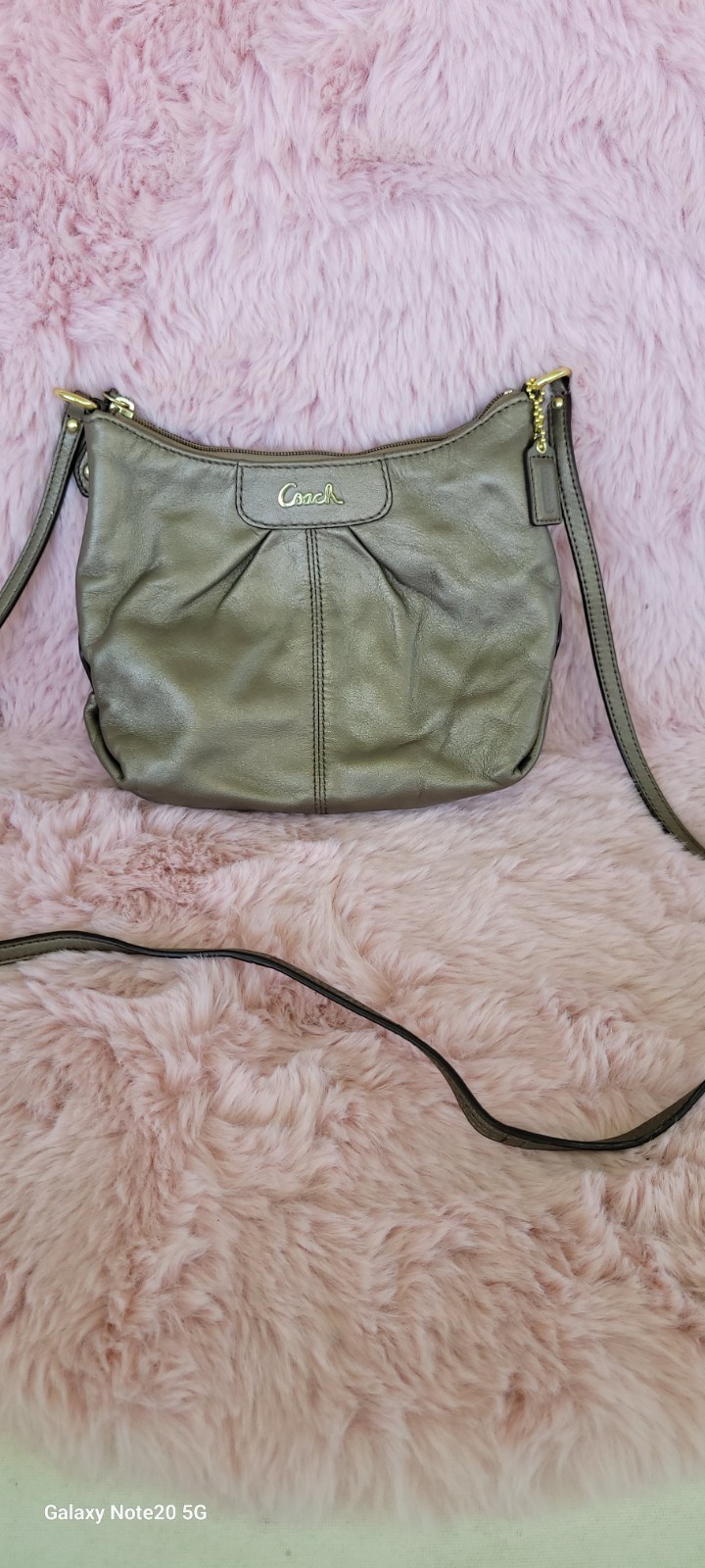 Coach Ashley Metallic Bronze Leather Crossbody Bag, Preowned