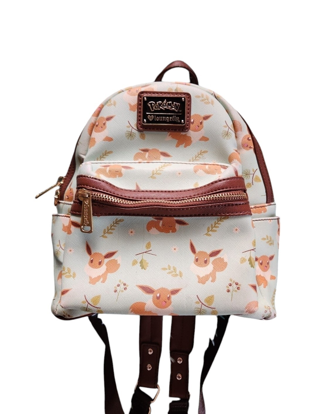 2016 Loungefly Pokemon Eevee Floral Mini Backpack OG HEART LOGO See Images Used