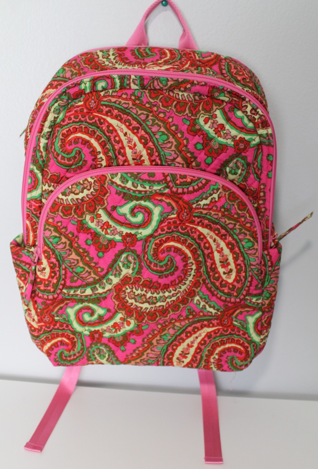 Vera Bradley Quilted Large Backpack Capri Pink Laptop Pocket NWT