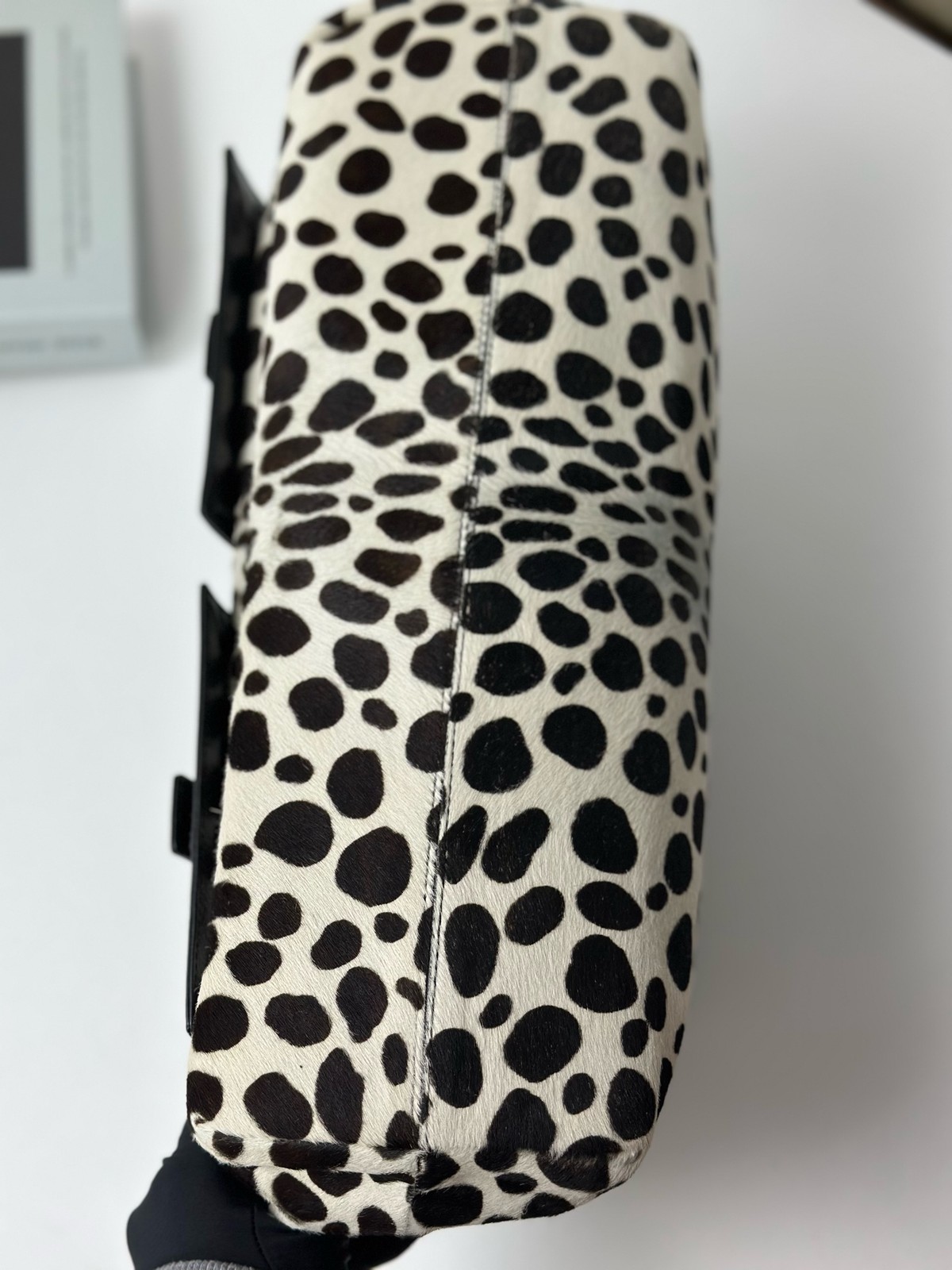 Authentic Celine Mohair Top Handle Bag Cream/Black Silver-Tone eBay AG
