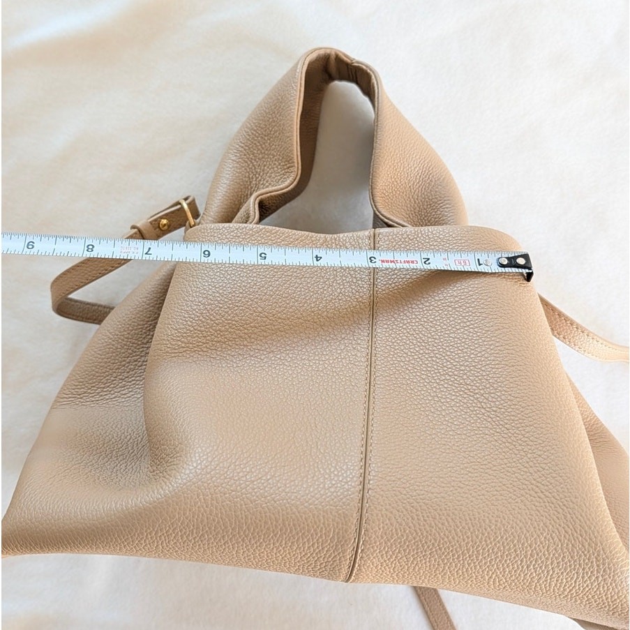 Polene Numero Neuf Edition Textured Sand Leather Shoulder Crossbody Bag
