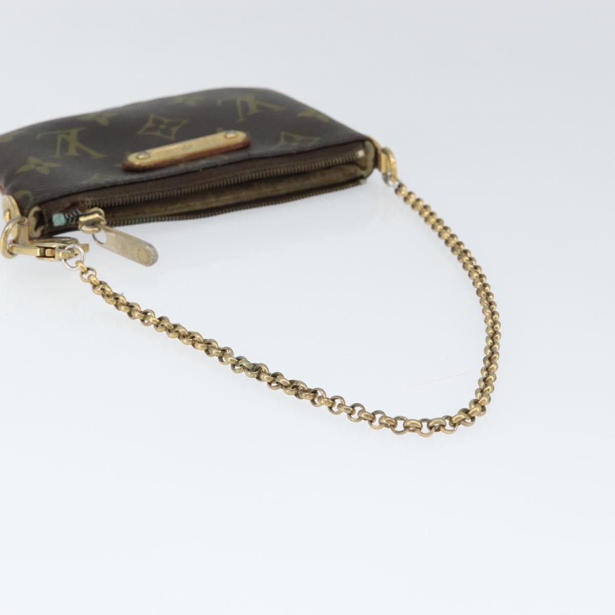 LOUIS VUITTON Monogram Chain Pochette Mila PM Accessory Pouch M60094 Auth 149211