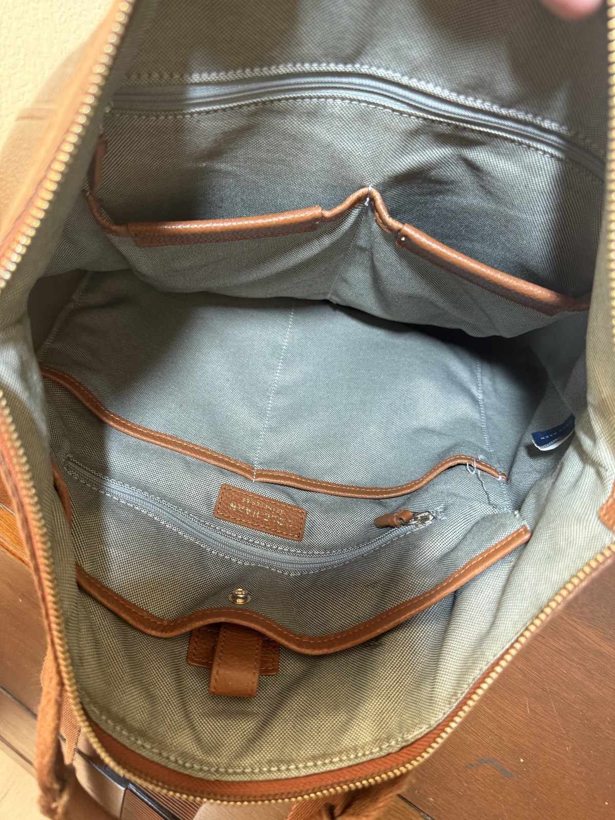 Cole Haan Women’s Brown Pebbled-Leather Convertible Grand Ambition Backpack Bag