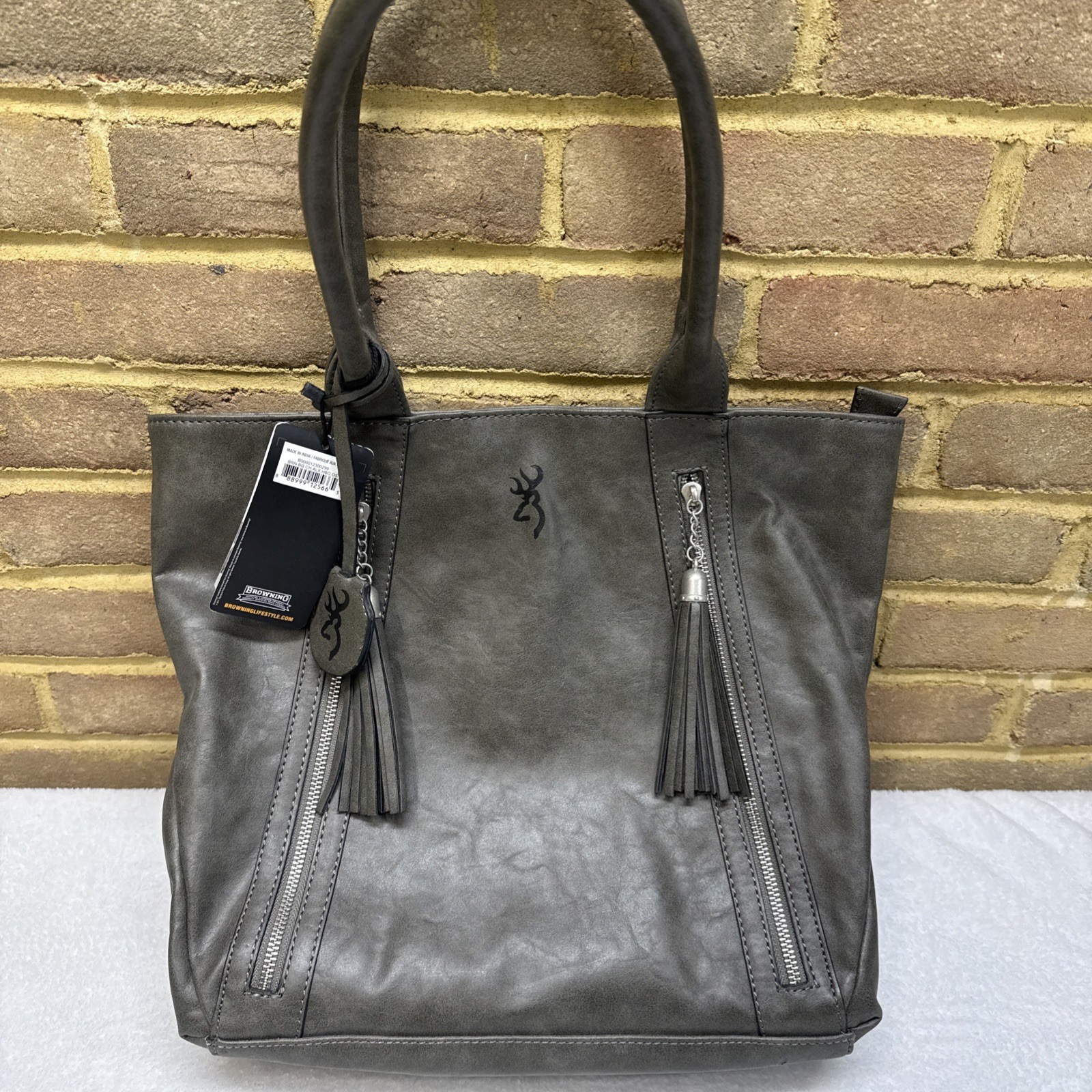 Browning Alexandria Concealed Carry Handbag Locking Purse | Gray NWT