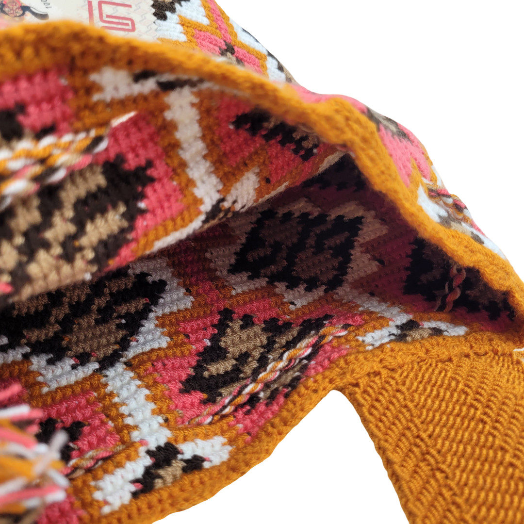 Colombian 🇨🇴 Handmade Large Wayuu Tribe MANY COLORS Mochila Bucket Boho Bag