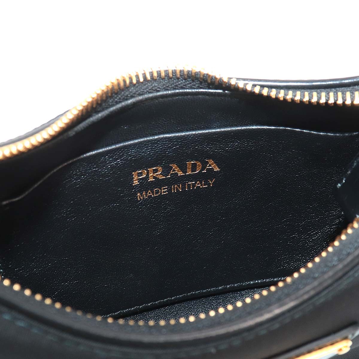 Exhibit Prada Arque Small 2Way Hand Shoulder Bag Nylon Leather Black 1Bc194 Gold