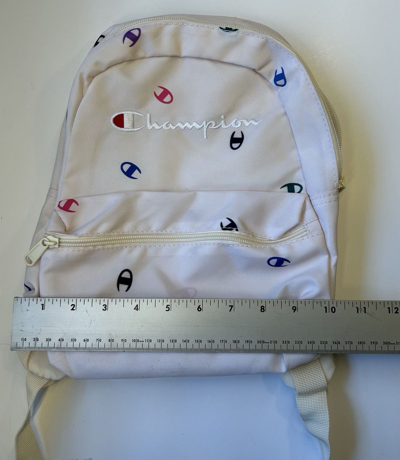 Champion Mini Backpack- White Champion Logo print Half Pint