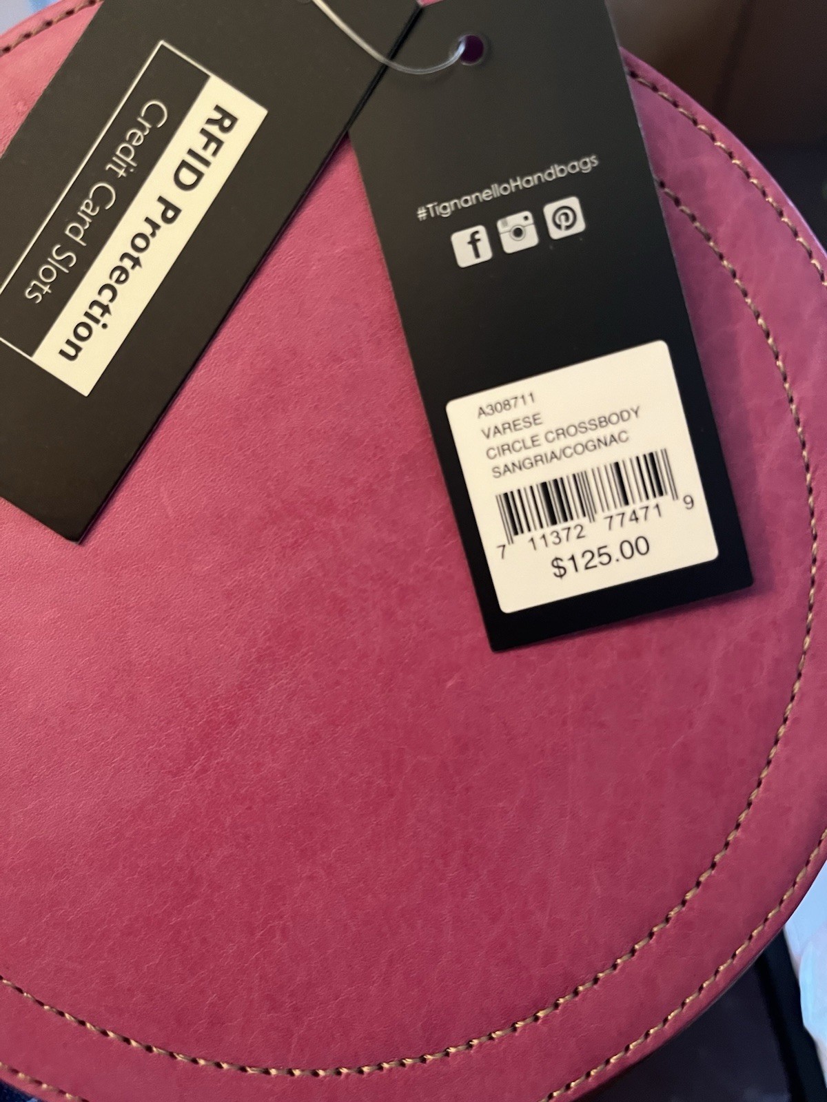 Tignanello Varese Circle Crossbody Handbag Sangria *NWT* 🌸🌺🩷🌷