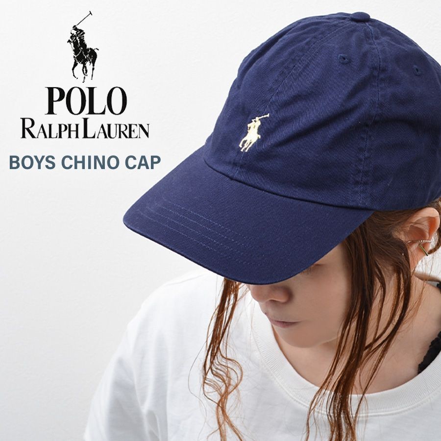 Polo Ralph Lauren CAP Ladies One Point Pony Chino Cap Cotton Cap Boys NAVY New I