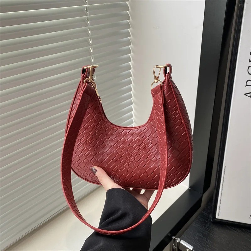 Women’s Hobo Shoulder Bag Underarm Purse Retro Woven Handbag