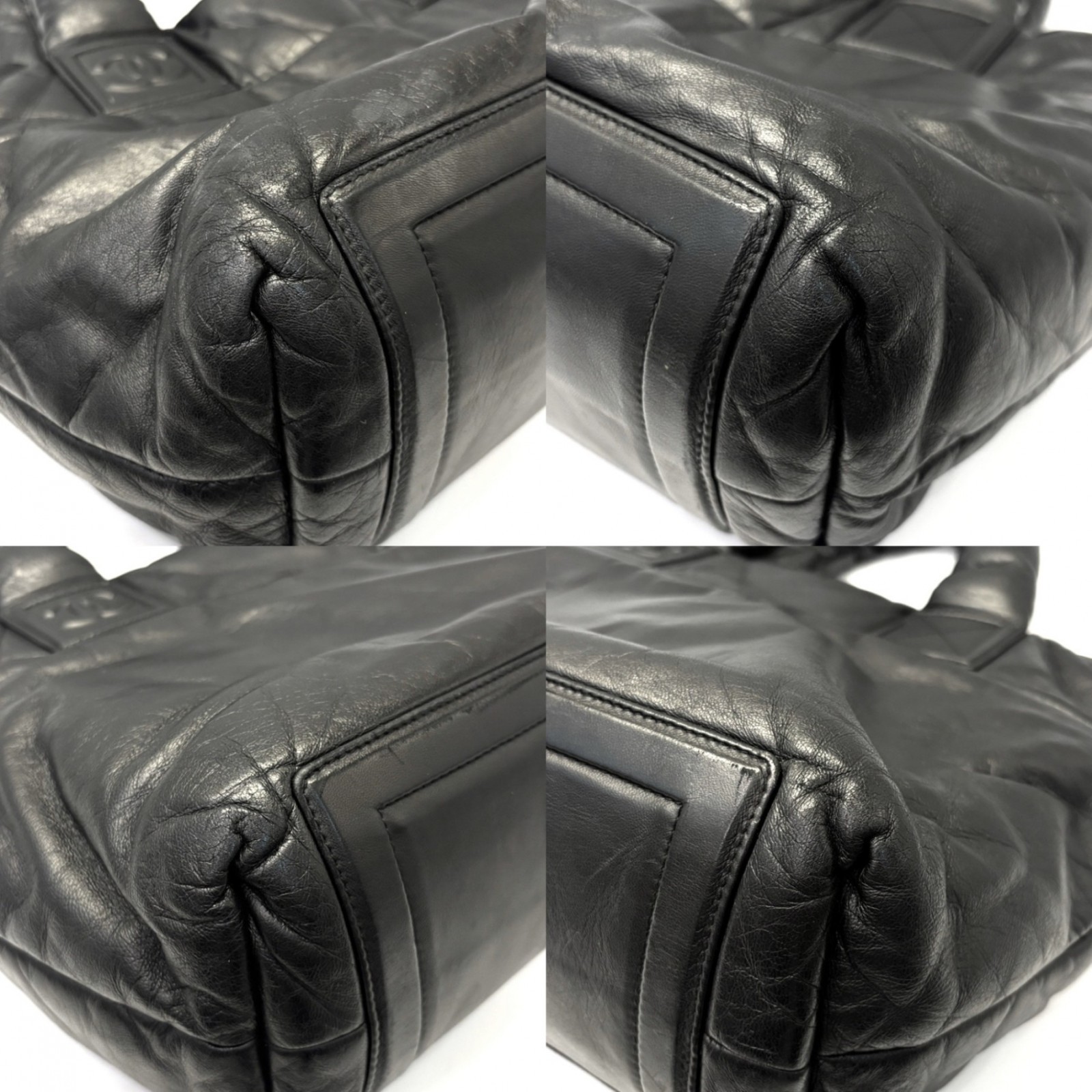 Chanel Coco Cocoon Tote Bag, Handbag, Leather, Lambskin, Black, Used