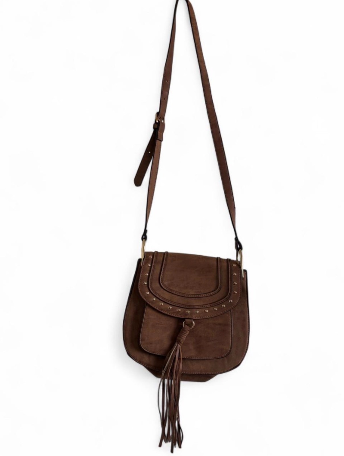 Brown leather crossbody bag – brand unknown