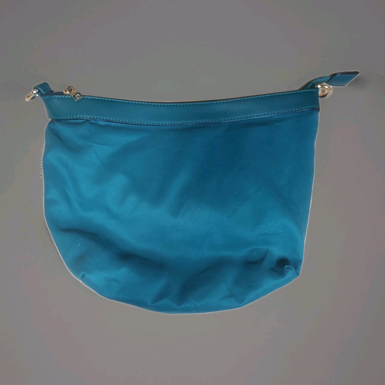 Celine Dion Teal Hobo Bag HB05258 Studded Faux Leather w/ Detachable Pouch Large