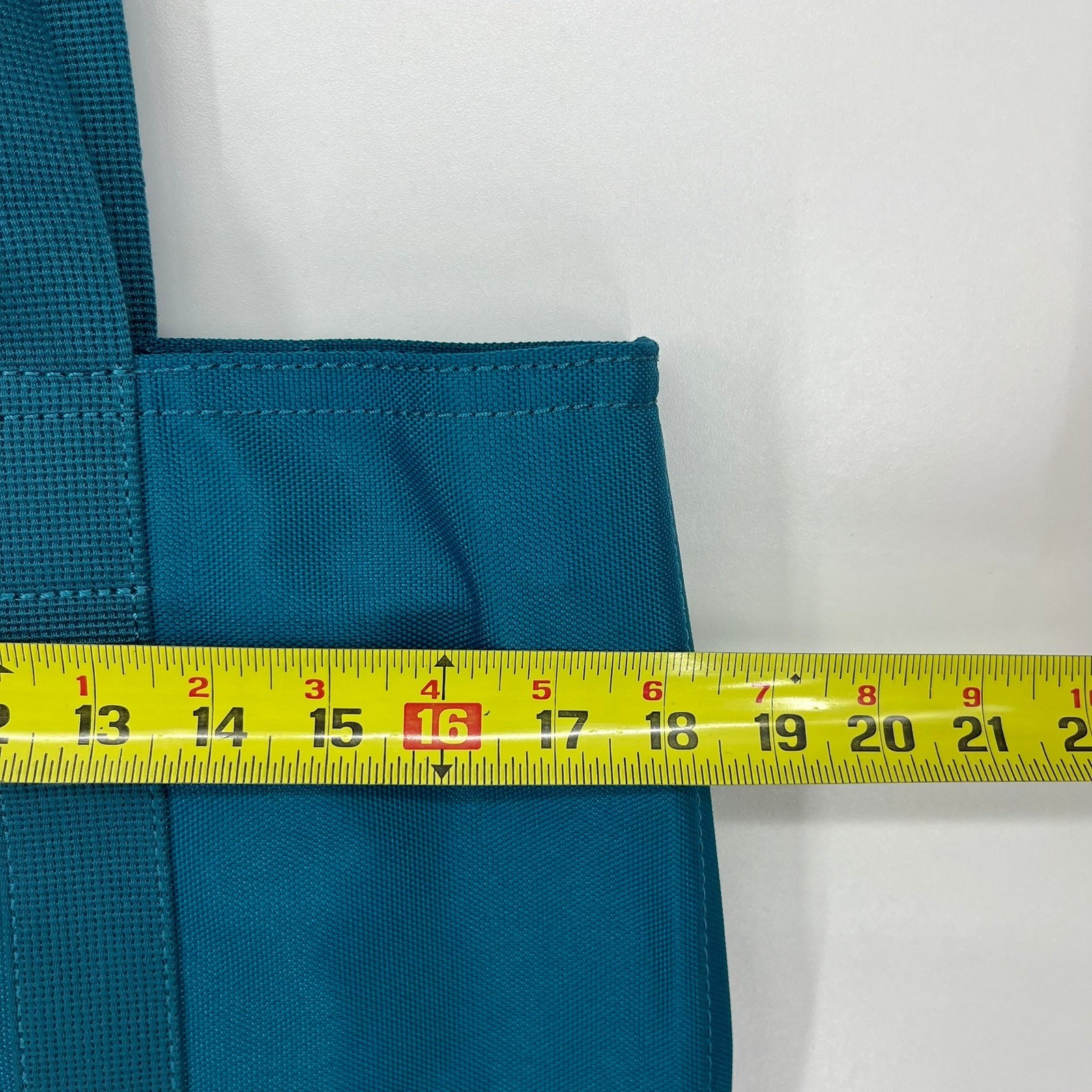 Banana Republic Teal Blue Canvas Zip Top Tote Bag Minimalist Utility Travel