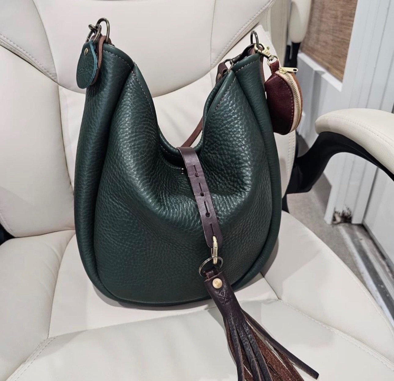 GO FORTH GOODS CELESTE LEATHER HOBO BAG LARGE – genuine leather purse women new