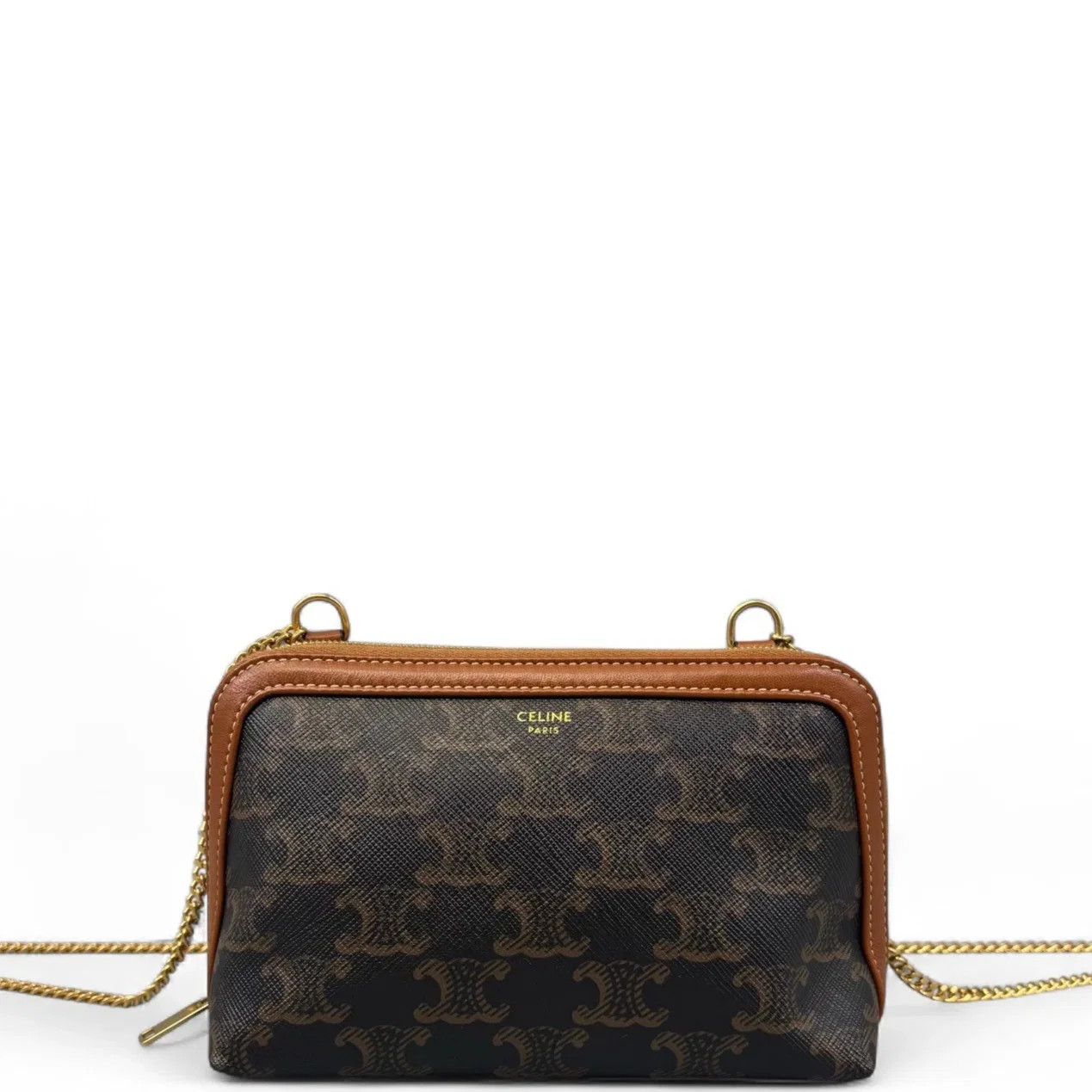 Celine Dome Brown Black Triomphe (mx071226b8r)