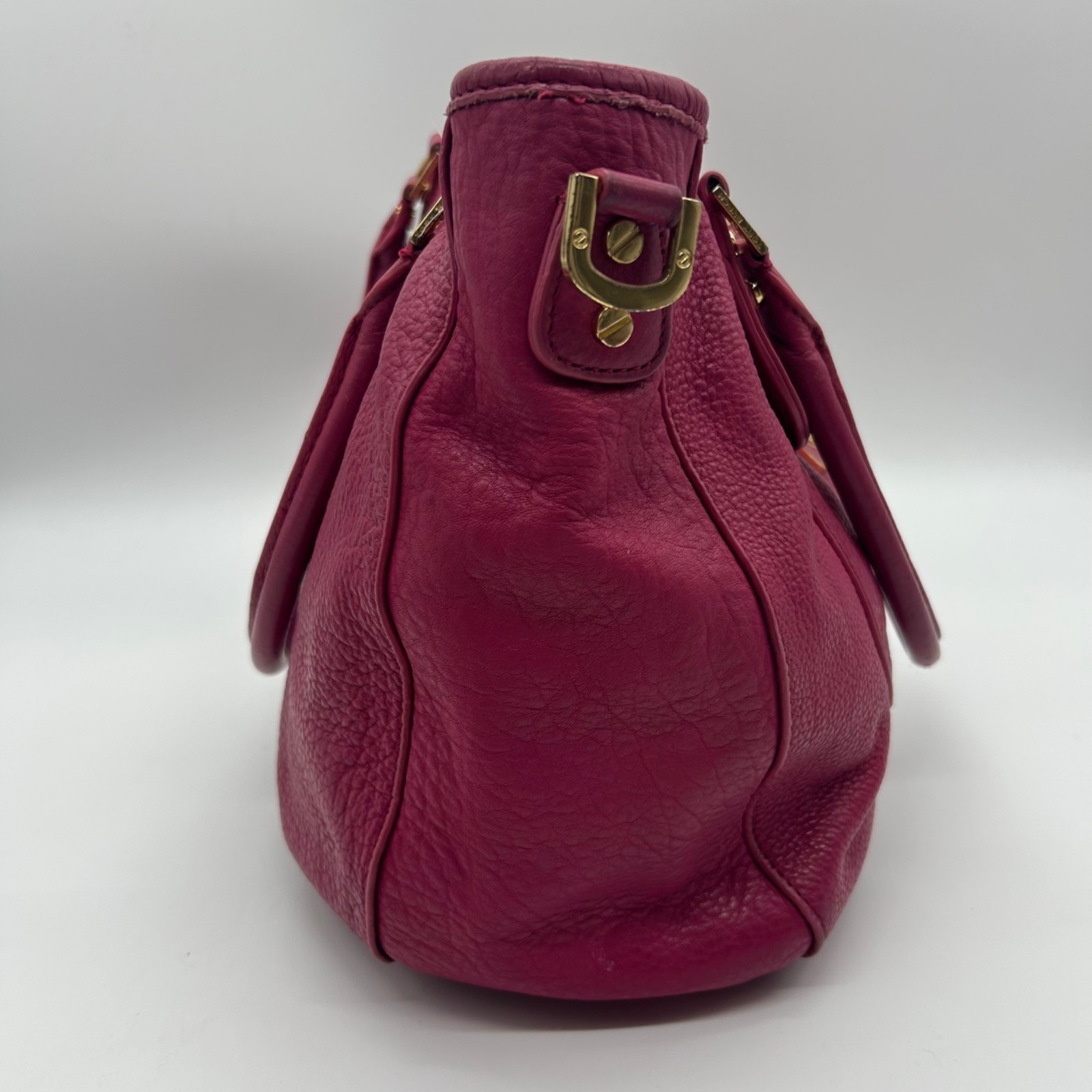 Tory Burch Amanda Magenta Pink Pebbled Leather Hobo Bag