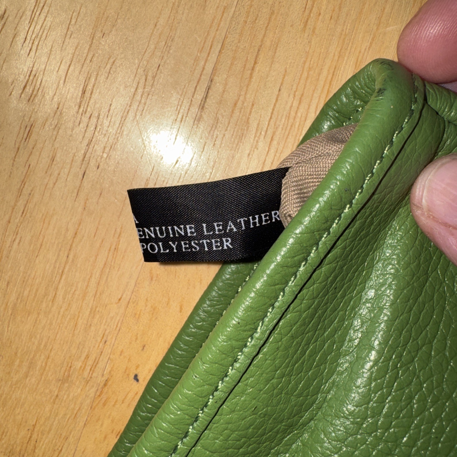 Spring Green Leather Wristlet Small Pouch Bag
