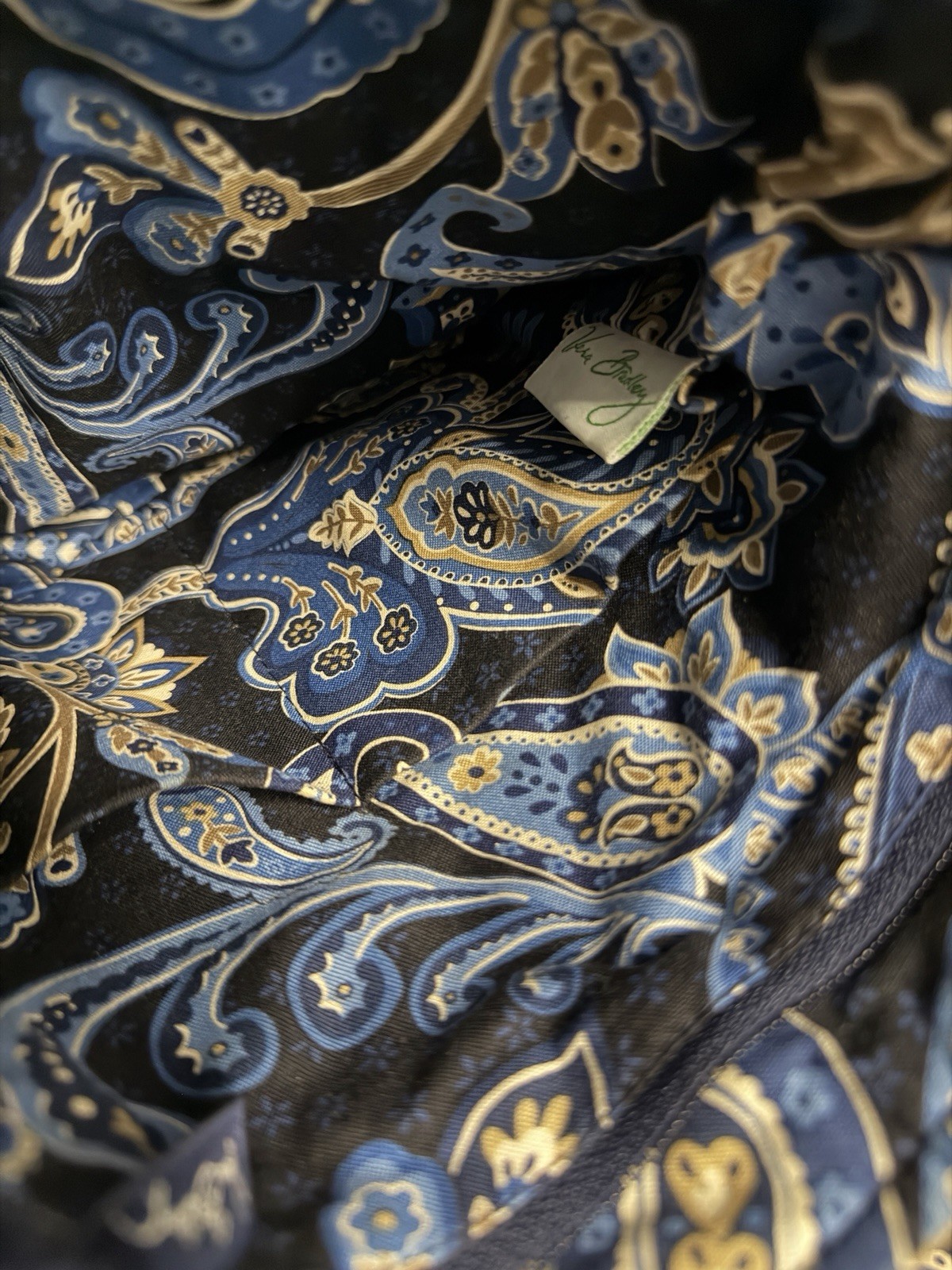 Vera Bradley Windsor Navy Hipster Crossbody Bag Paisley Retired 2008 Blue