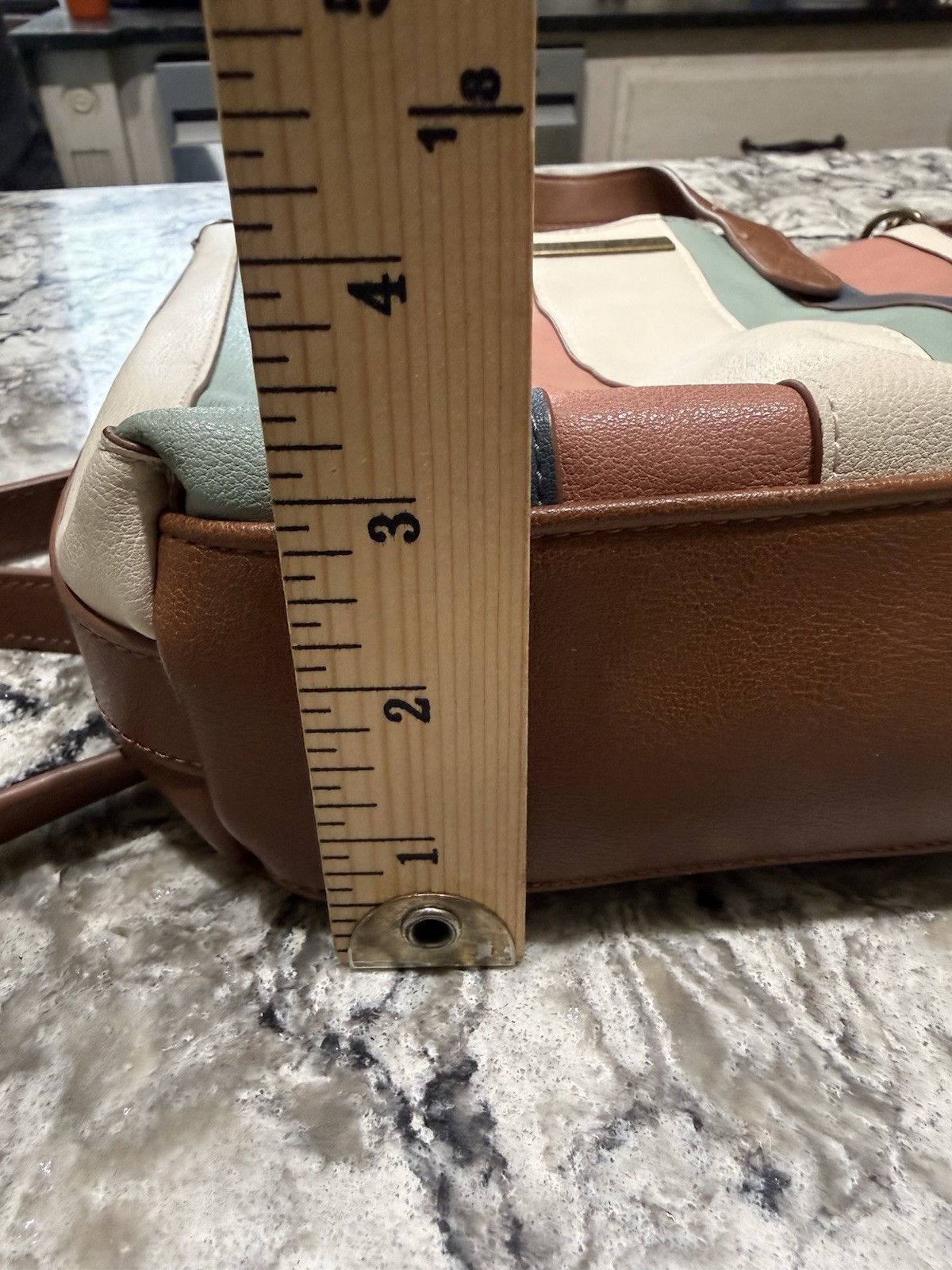 Frye & Co Pink Brown Teal Stripe Mini Shopper Tote Bag Purse Top Handle Shoulder
