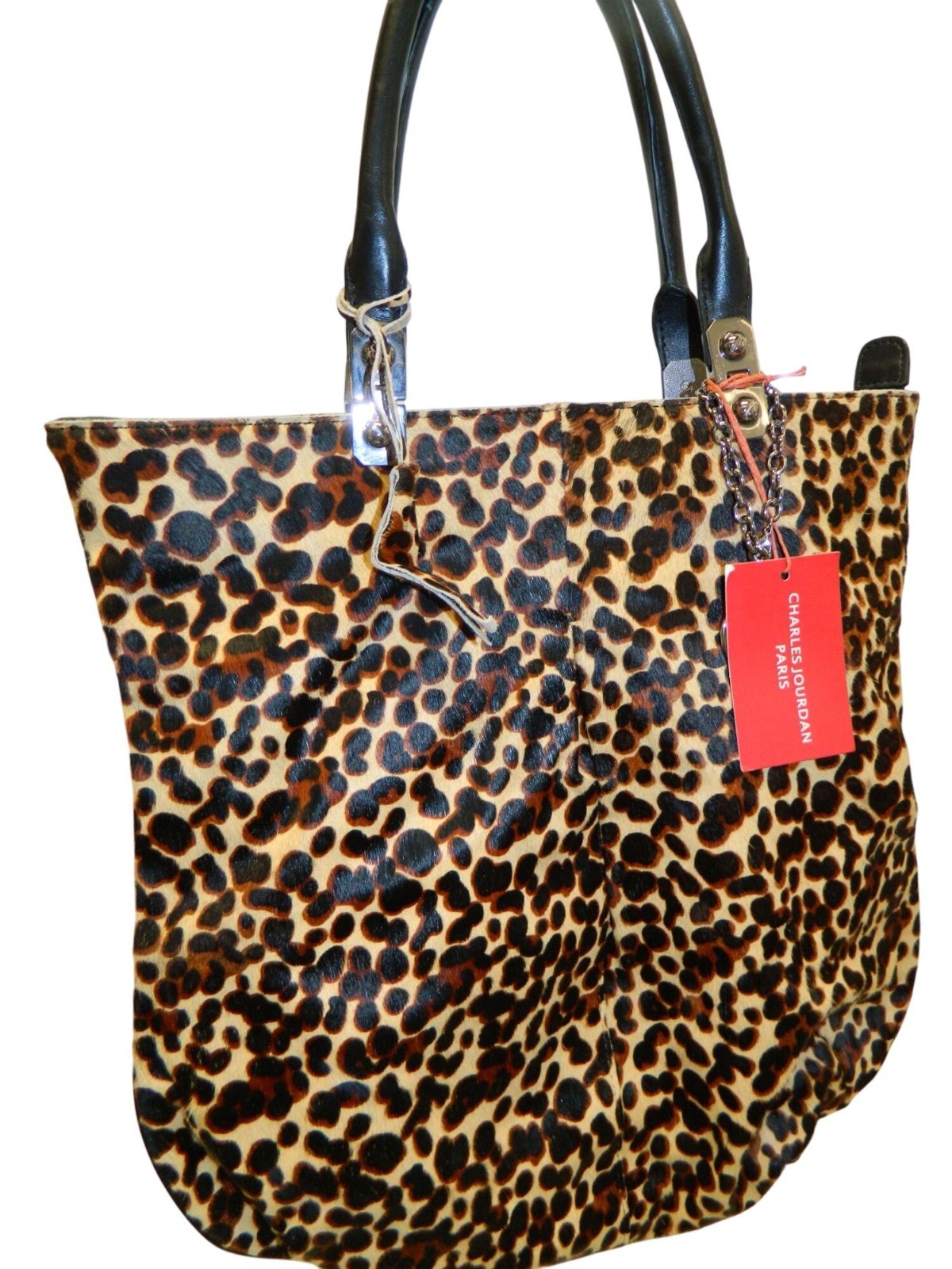 Charles Jourdan Paris Leopard Print Felicia II Tote Bag Vegan Y2k MSRP $450