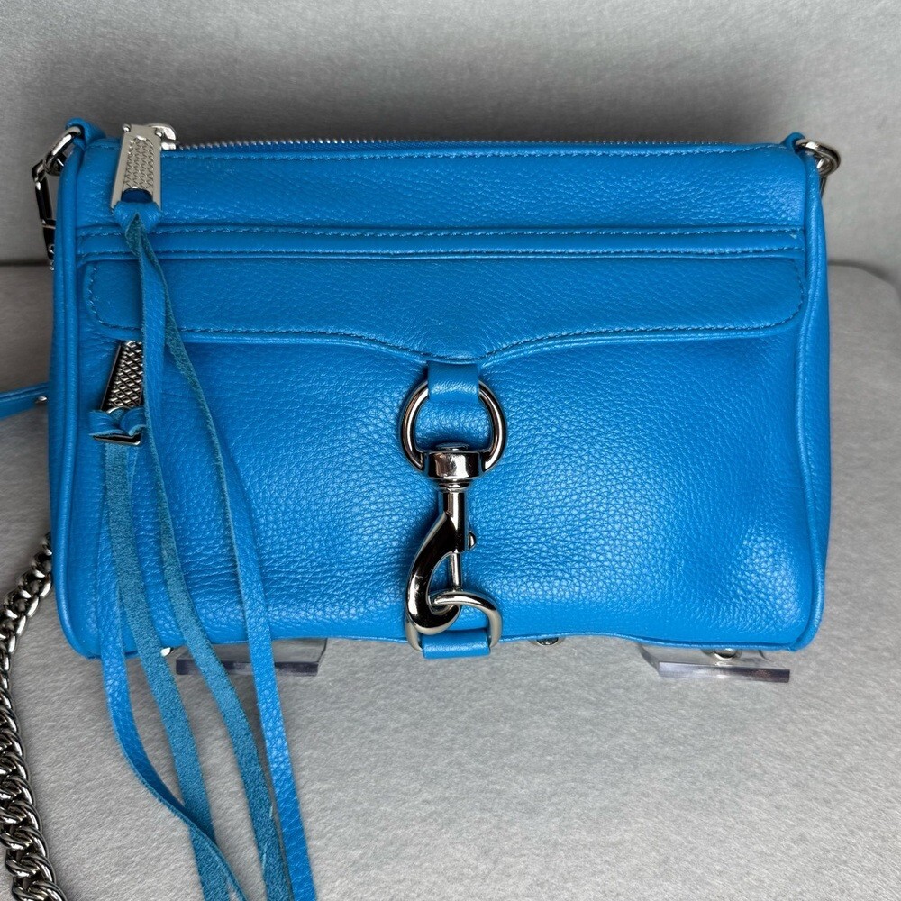 Rebecca Minkoff Mini MAC in True Turquoise Crossbody Leather Handbag Women’s