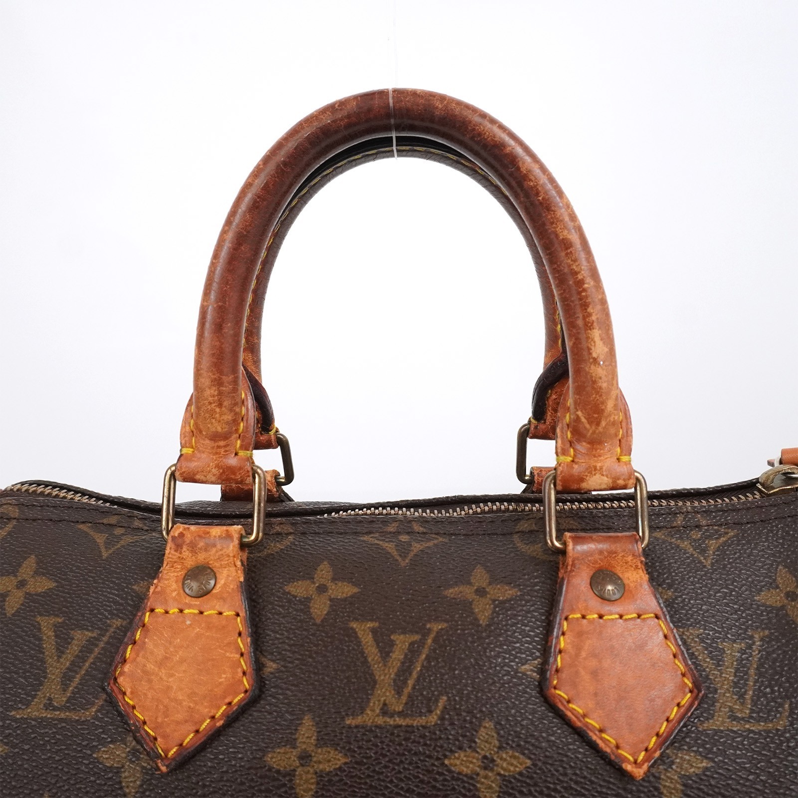 LOUIS VUITTON LV Monogram Speedy 25 M41528 Hand Bag Brown MI1901 Auth #58902A