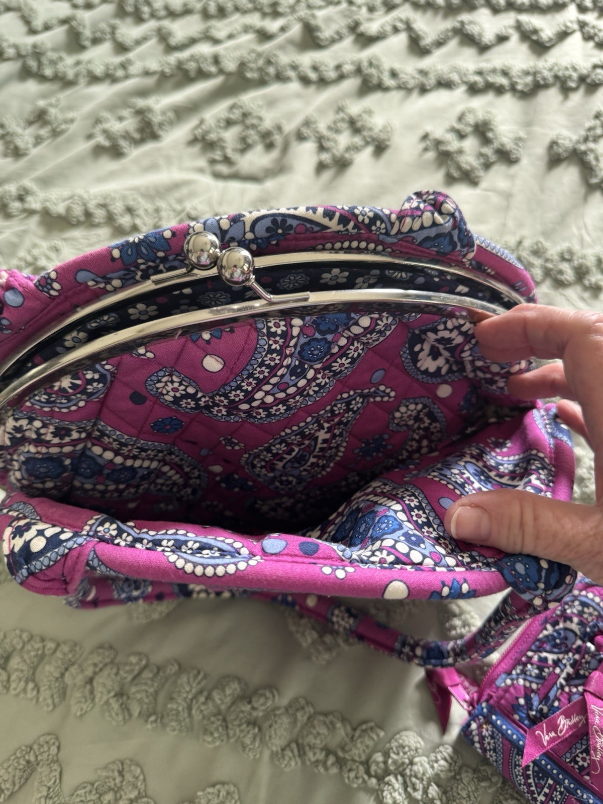 Vera Bradley Eloise Boysenberry Kiss Lock Purse w/Matching Wallet-Retired
