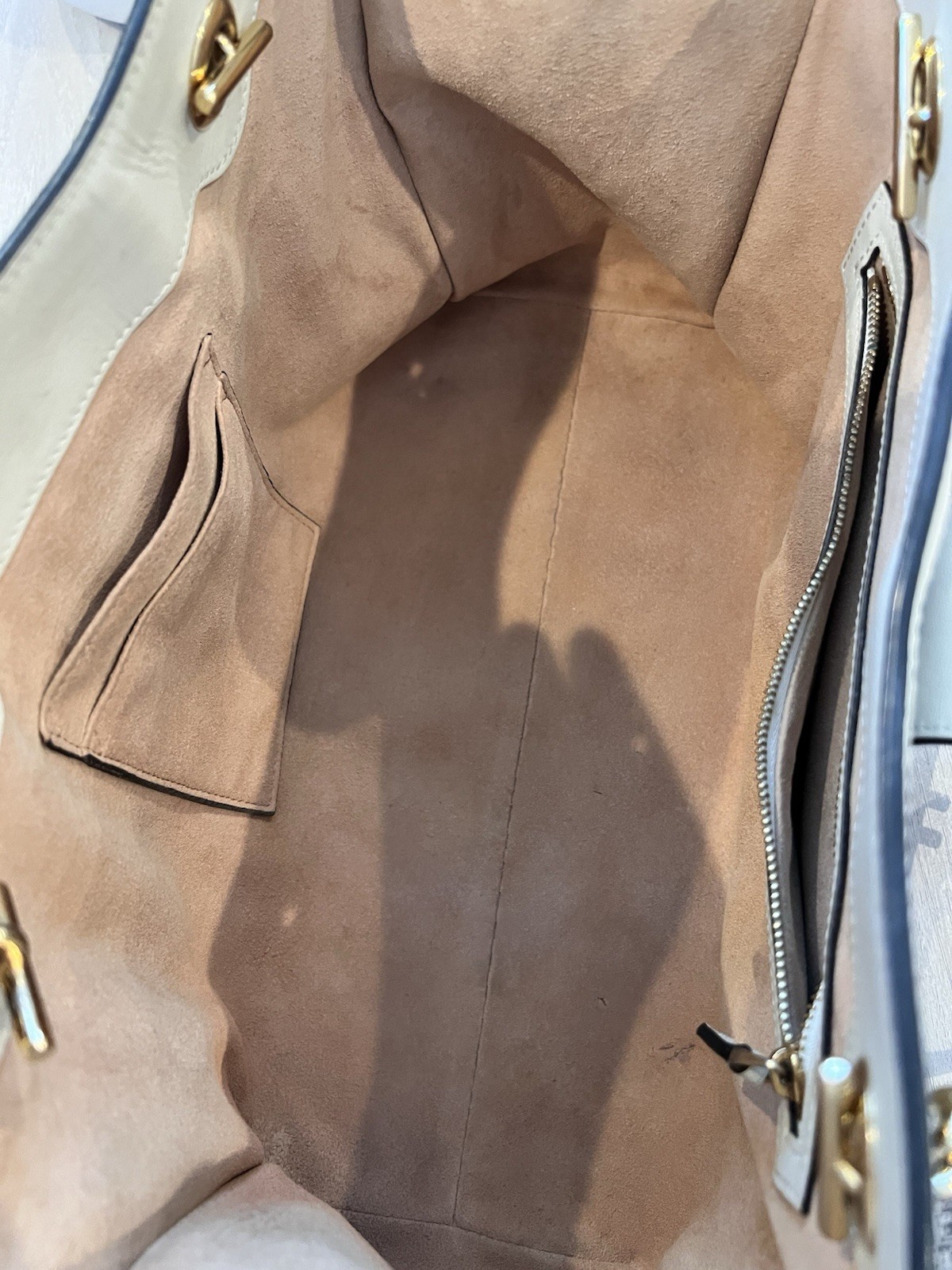 Pre-Loved Padlock Chain Tote GG Coated Canvas with Leather Medium, Neutral