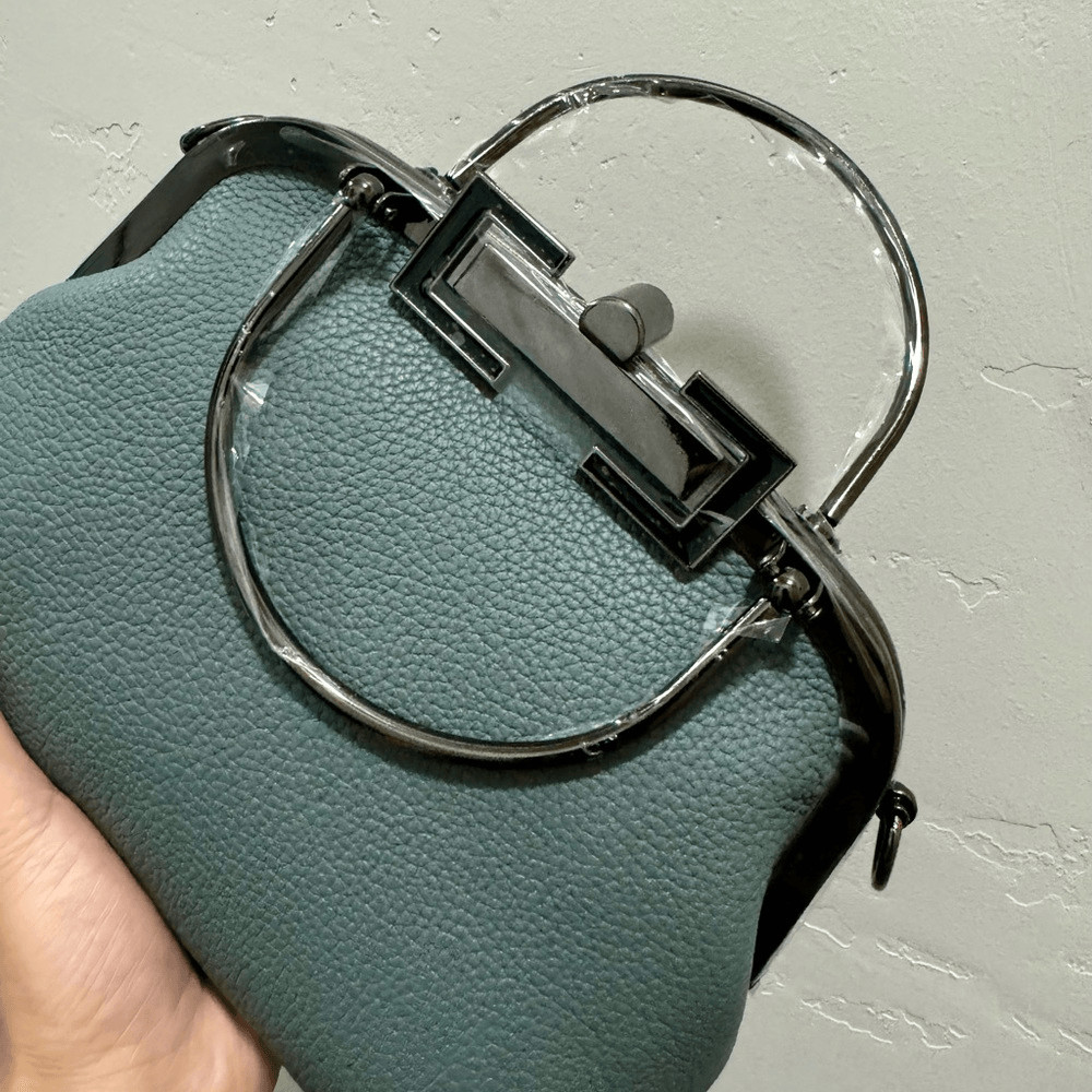 Handmade Genuine Premium Togo Leather Top Handles Bag/ Crossbody & 2 Chains