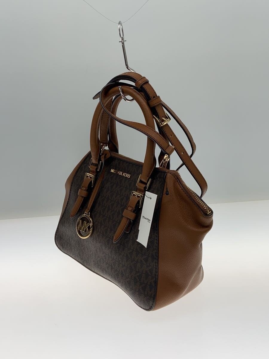 MICHAEL KORS Handbag, PVC, Brown, All-over print, 35F1G4VM2B, 2-way shoulder bag