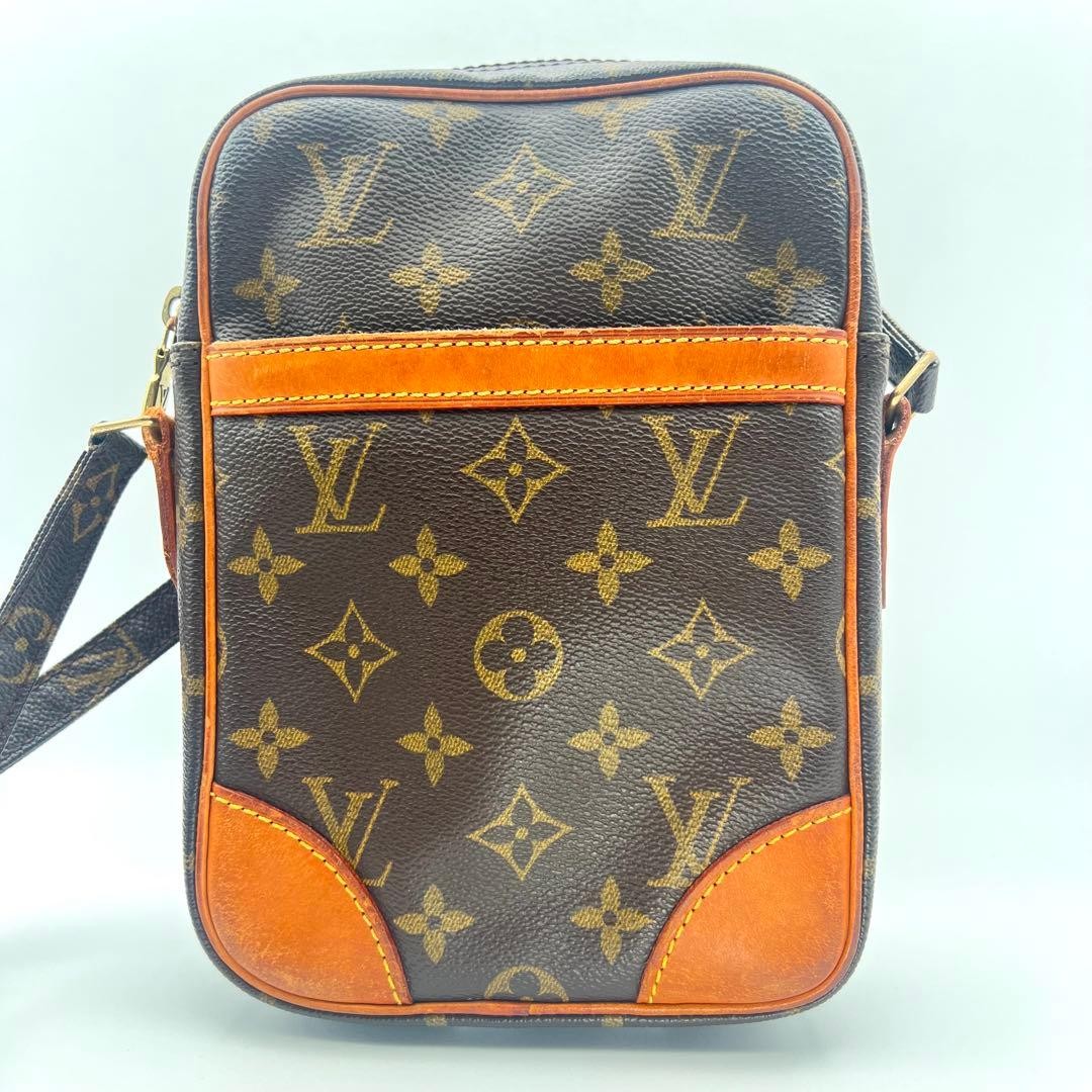 Louis Vuitton Danube PM Monogram Canvas Crossbody Bag Brown Authentic Vintage