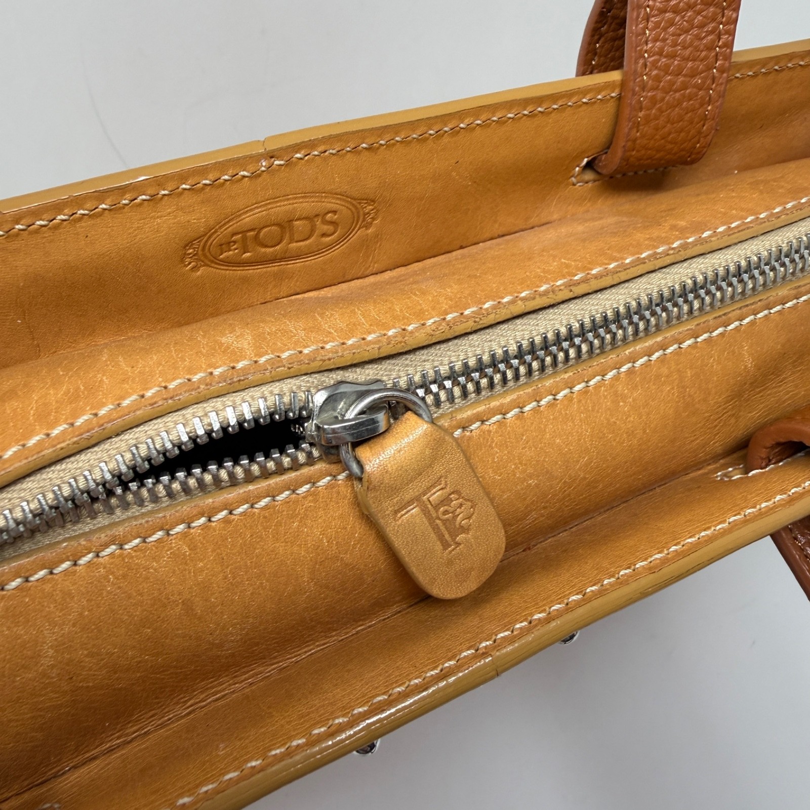 Tod’s Genuine Leather Studded Embellished Patchwork Shoulder Purse Tote Bag