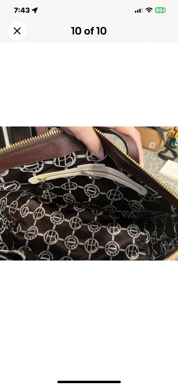 HENRI BENDEL New York Pebbled Leather Crossbody Purse in Burgundy Gold Hardware