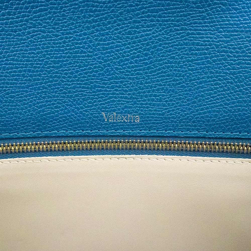Valextra V5E40-28-UME-OC Iside Large Soft calfskin, Blue Handbag
