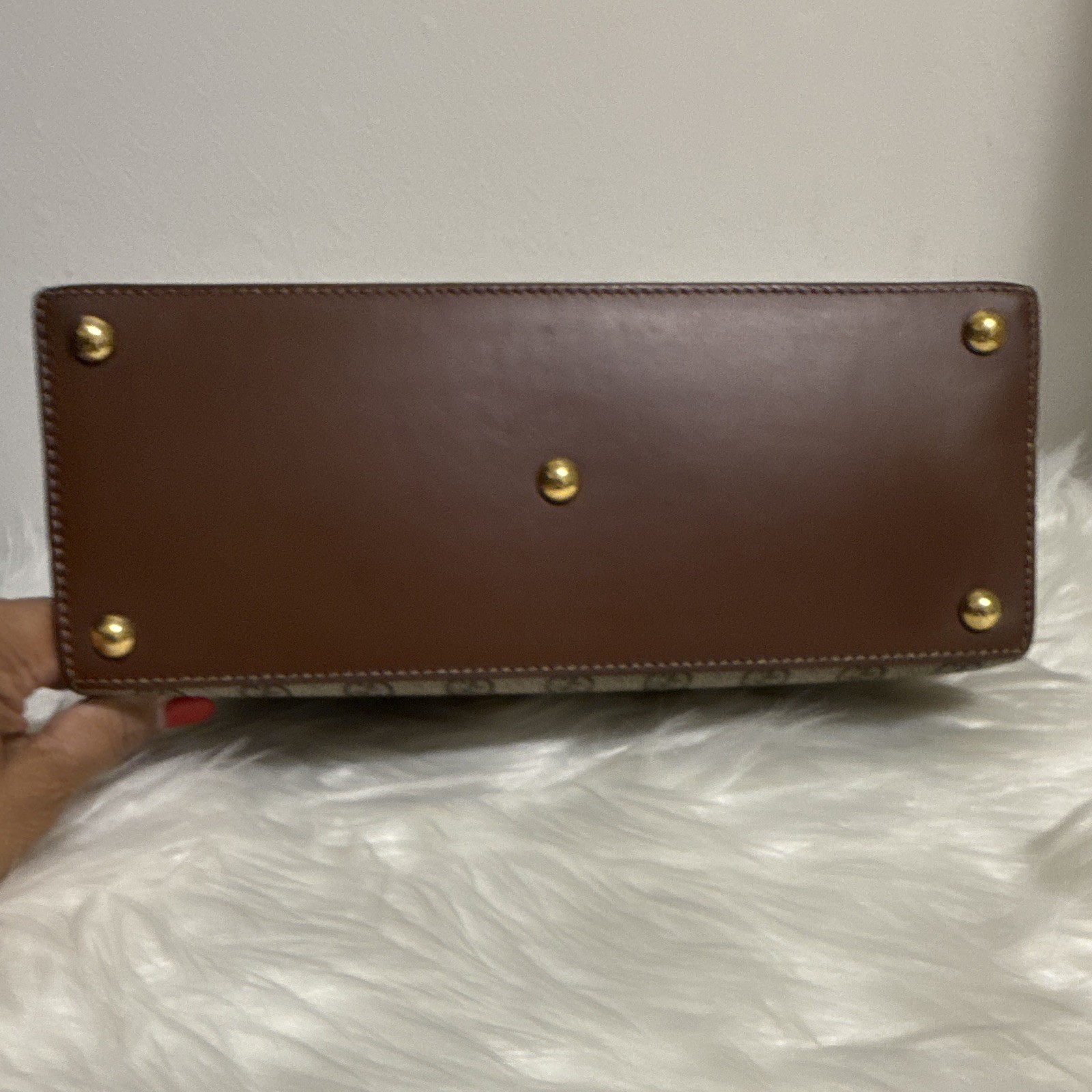 Gucci GG Top Handle Bag, Beige/Brown/Black, Gold Hardware, Lock, Strap