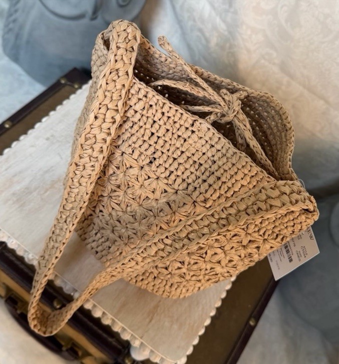 J.Crew Floral Woven Bucket Bag