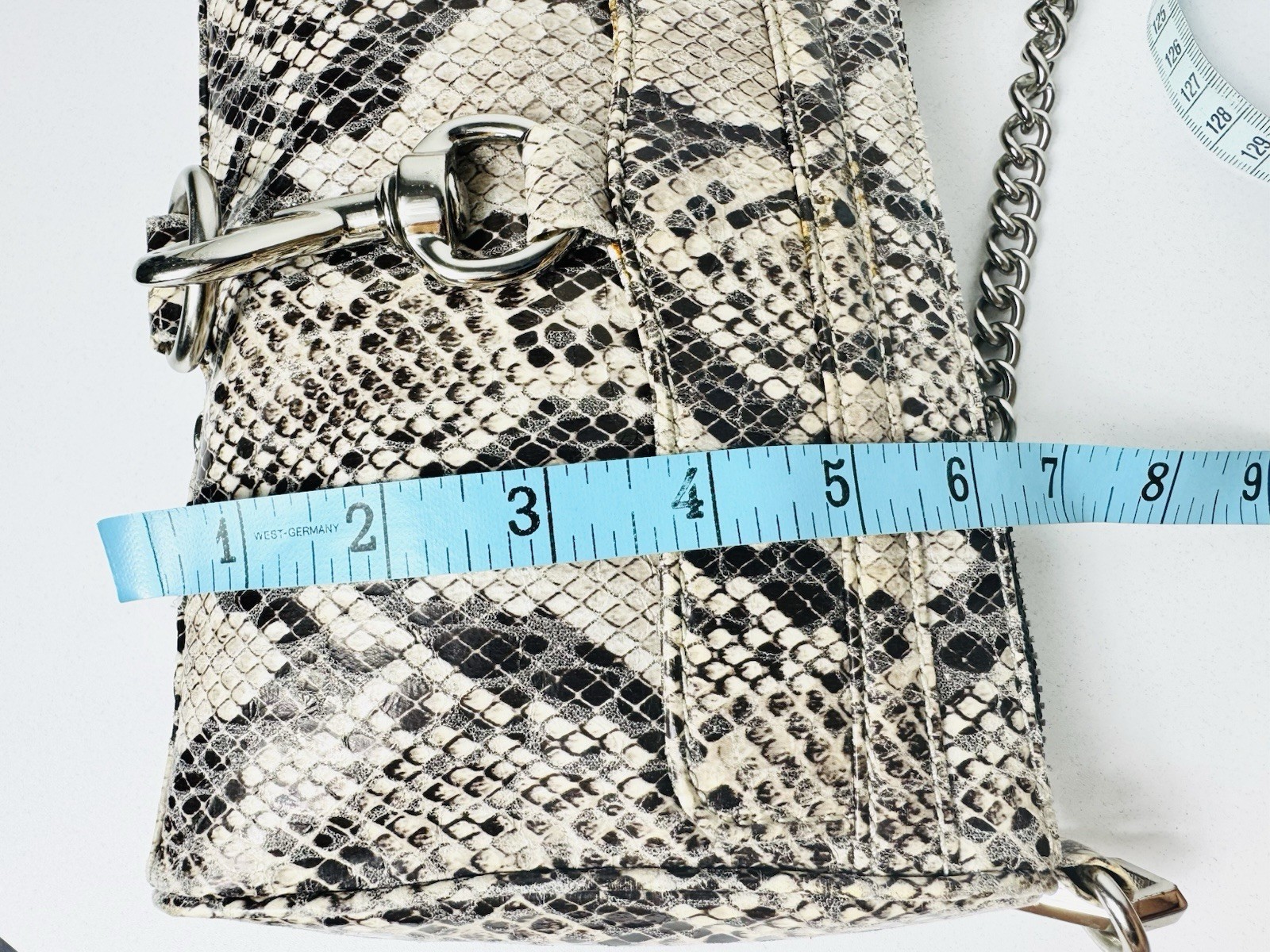 Rebecca Minkoff Mini Mac Snake Print Leather Chain Strap Shoulder Crossbody Bag