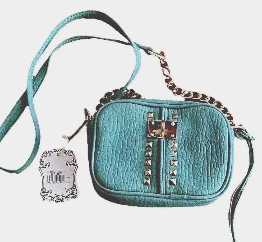 ALYSSA LA NY Milan: Vegan Leather Sea Foam Green Crossbody Purse New W Tags