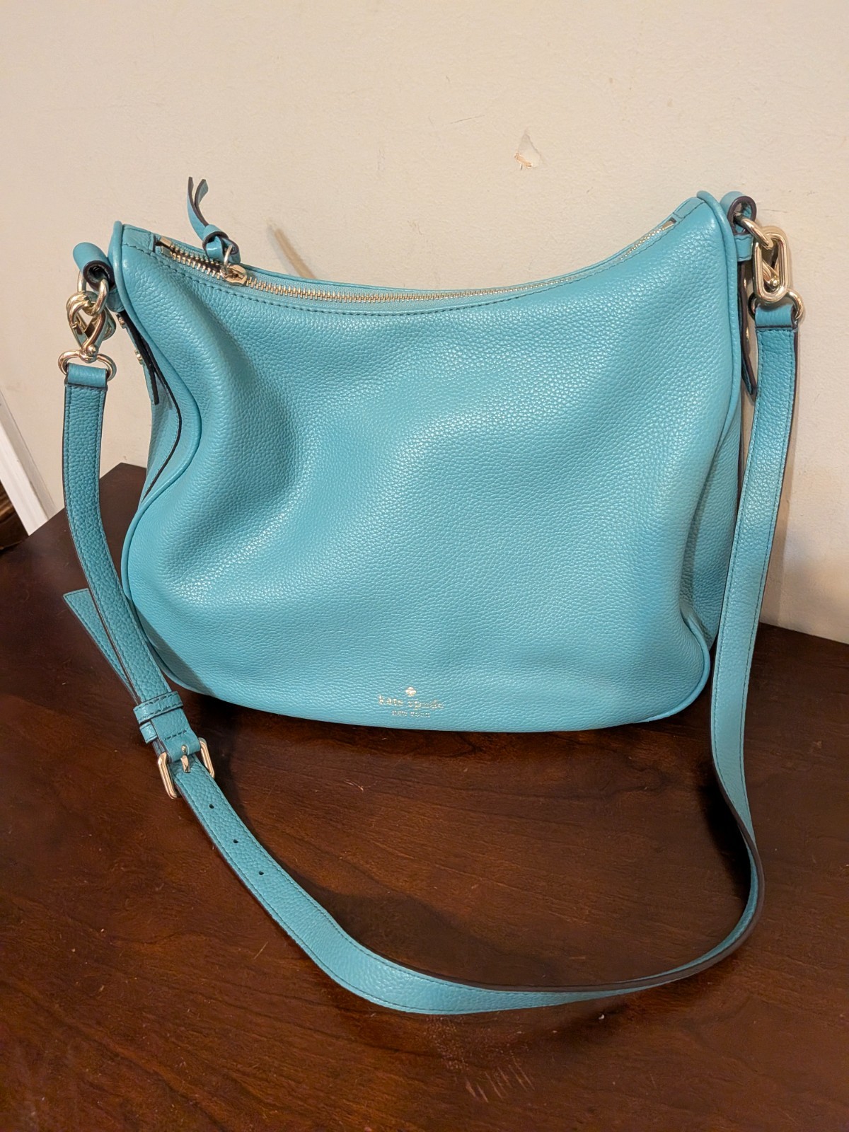 Kate Spade Mulberry Vivian Turquoise Blue Leather Hobo WKRU4138 Shoulder NWOT