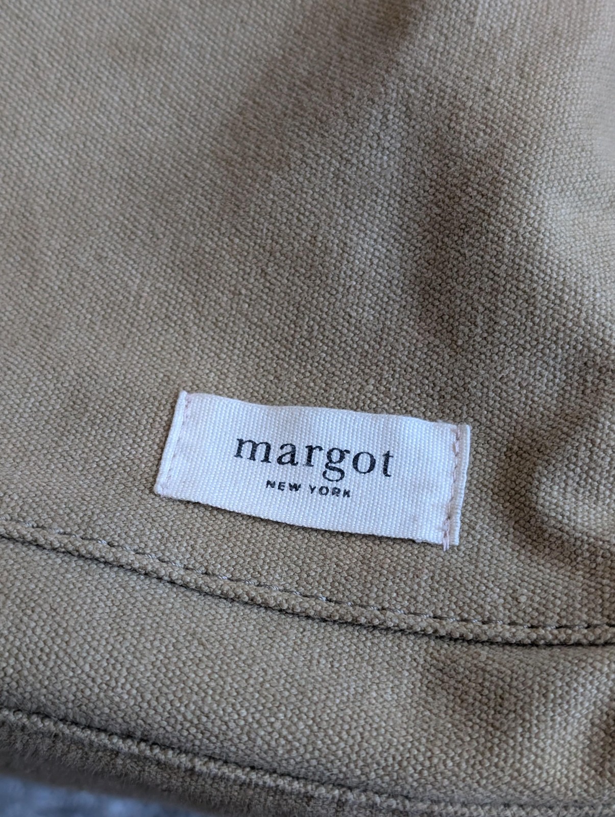 Margot New York Satchel Bag Womens Medium Beige Canvas Handle Crossbody Purse
