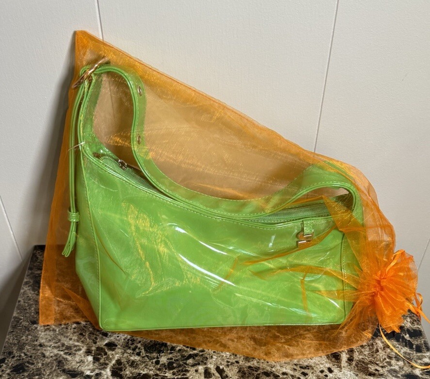SILFEN Studio ISOBEL Gloss Saffiano Leather Shoulder Bag Brite Green NWT $90