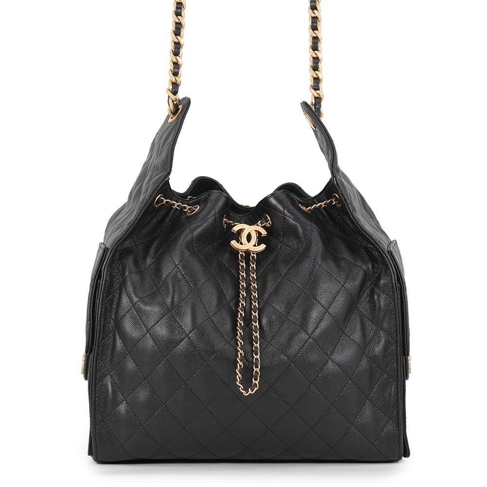 CHANEL CHANEL25 ChainShoulder Bag Size Medium Calfskin Black AS5311-B20304-94305
